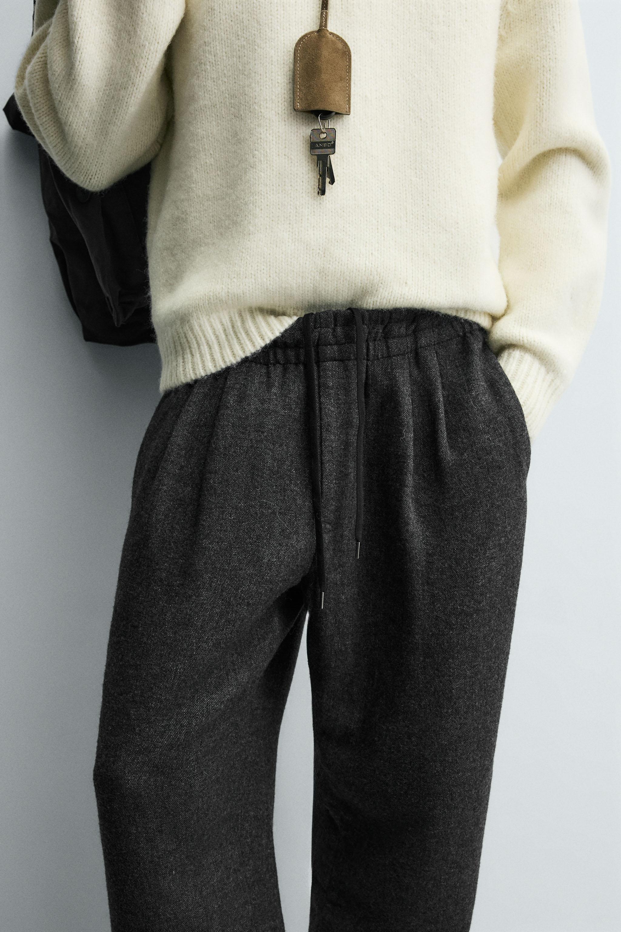 PLEATED WOOL PANTS